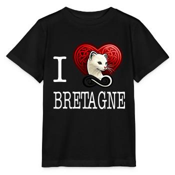 Ich liebe Bretagne Hermine Charmante Light - Stanley/Stella Kinder T-Shirt MINI CREATOR  - Schwarz - Vorne - Mikhail (115cm)