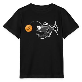 Frogfish Basketball Black White Striped - Stanley/Stella MINI CREATOR Kids’ T-Shirt - black - Front - Mikhail (115cm)