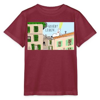 Geliebt leben. - Stanley/Stella Kinder T-Shirt MINI CREATOR  - Burgunderrot - Vorne - Kain (125cm)