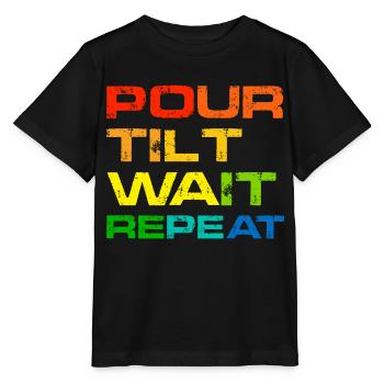 Verser, Incliner, Attendre, Répéter - T-shirt bio MINI CREATOR Stanley/Stella Enfant - noir - Devant - Mikhail (115cm)