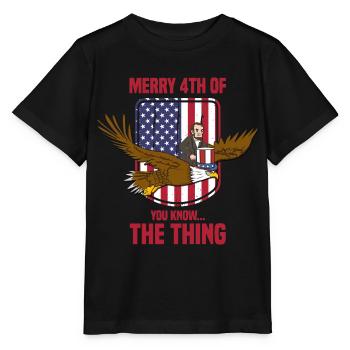 USA Flagge | Patriot Patriotismus Amerika Geschenk - Stanley/Stella Kinder T-Shirt MINI CREATOR  - Schwarz - Vorne - Mikhail (115cm)