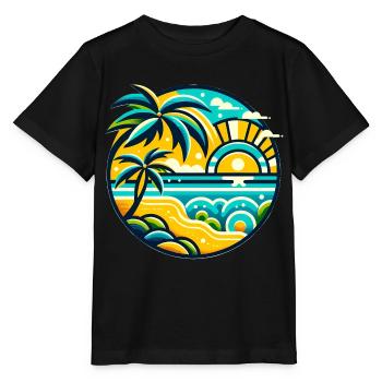 tropical paradise - Stanley/Stella Kinder T-Shirt MINI CREATOR  - Schwarz - Vorne - Mikhail (115cm)