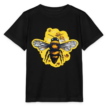Honigbiene im Sommer - Stanley/Stella Kinder T-Shirt MINI CREATOR  - Schwarz - Vorne - Mikhail (115cm)