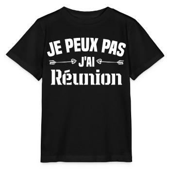 je peux pas j ai Réunion - T-shirt bio MINI CREATOR Stanley/Stella Enfant - noir - Devant - Mikhail (115cm)