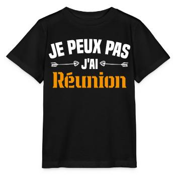 je peux pas j ai Réunion - T-shirt bio MINI CREATOR Stanley/Stella Enfant - noir - Devant - Mikhail (115cm)