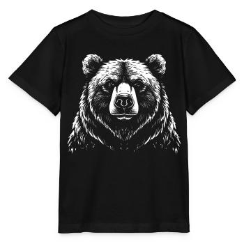 Conception réaliste d’illustration d’ours brun - T-shirt bio MINI CREATOR Stanley/Stella Enfant - noir - Devant - Mikhail (115cm)