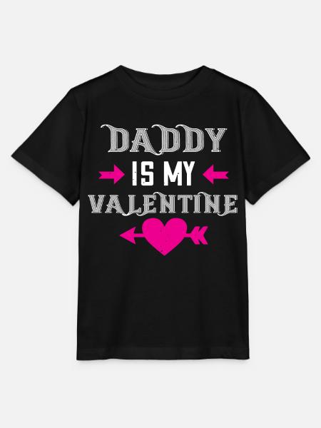daddy is my valentine - Stanley/Stella MINI CREATOR Kids’ T-Shirt - black