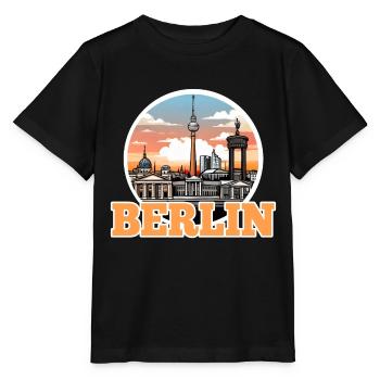 Ligne d’horizon de Berlin - T-shirt bio MINI CREATOR Stanley/Stella Enfant - noir - Devant - Mikhail (115cm)