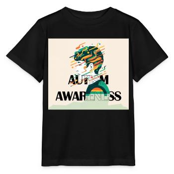 Autism awareness. - Stanley/Stella MINI CREATOR Kids’ T-Shirt - black - Front - Mikhail (115cm)