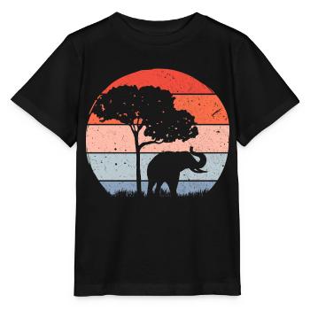 Elephant Wildlife - Stanley/Stella Kinder T-Shirt MINI CREATOR  - Schwarz - Vorne - Mikhail (115cm)