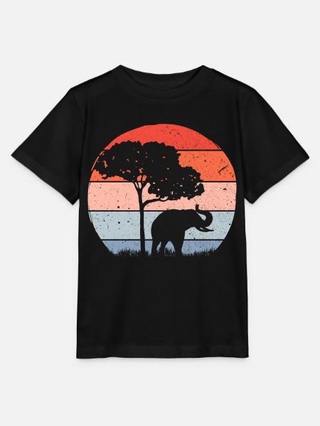 Elephant Wildlife - Stanley/Stella Kinder T-Shirt MINI CREATOR  - Schwarz