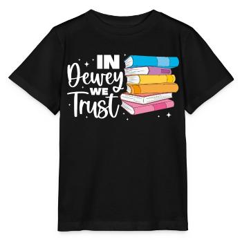 In Dewey We trust Library assistant - Stanley/Stella Kinder T-Shirt MINI CREATOR  - Schwarz - Vorne - Mikhail (115cm)