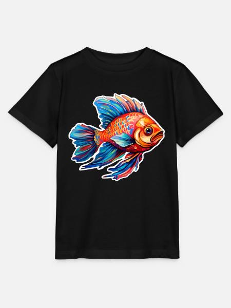 Fisch bunt und tropisch - Stanley/Stella Kinder T-Shirt MINI CREATOR - Schwarz