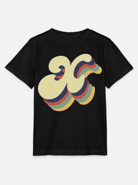 Retro x Buchstabe - Stanley/Stella Kinder T-Shirt MINI CREATOR - Schwarz