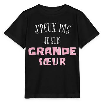 je vais etre grande soeur annonce grossesse - T-shirt bio MINI CREATOR Stanley/Stella Enfant - noir - Devant - Mikhail (115cm)