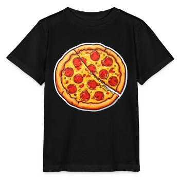 Pizza Salami - T-shirt bio MINI CREATOR Stanley/Stella Enfant - noir - Devant - Mikhail (115cm)