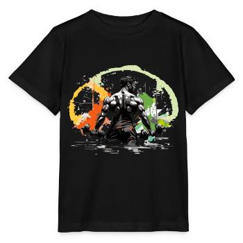 gym freak - Stanley/Stella Kinder T-Shirt MINI CREATOR  - Schwarz - Vorne - Mikhail (115cm)