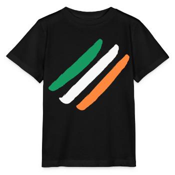 Irland / Irlandflagge - Diagonal - Stylish - Stanley/Stella Kinder T-Shirt MINI CREATOR  - Schwarz - Vorne - Mikhail (115cm)