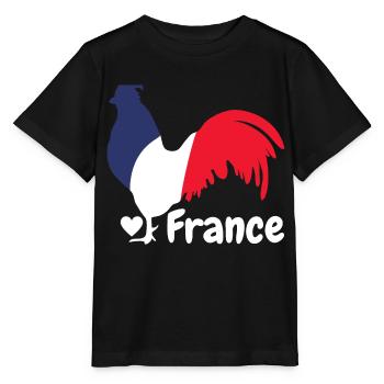 Coq français bleu blanc rouge - T-shirt bio MINI CREATOR Stanley/Stella Enfant - noir - Devant - Mikhail (115cm)