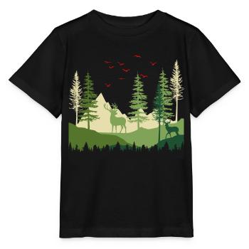 Escapade Sérénité en forêt - T-shirt bio MINI CREATOR Stanley/Stella Enfant - noir - Devant - Mikhail (115cm)
