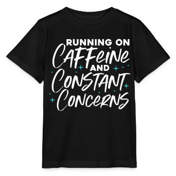running on caffeine and constant concerns Design - Stanley/Stella MINI CREATOR Kids’ T-Shirt - black - Front - Mikhail (115cm)