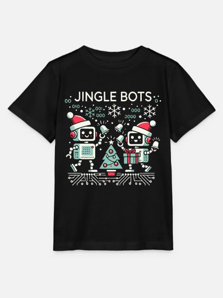 Jingle Bots - Weihnachtsroboter mit Binärcode - Stanley/Stella Kinder T-Shirt MINI CREATOR  - Schwarz