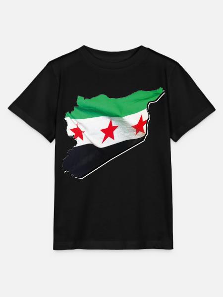 Bandiera della Siria in Siria Mappa 2 - Stanley/Stella T-shirt MINI CREATOR til børn - sort