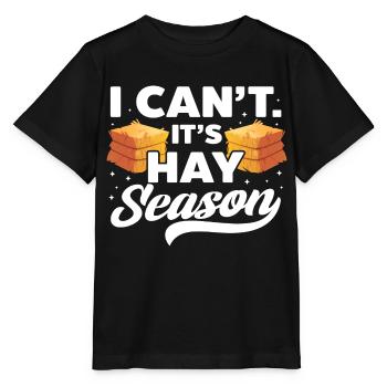 Je ne peux pas, c’est la saison des foins, Balles de foin, Balle de paille - T-shirt bio MINI CREATOR Stanley/Stella Enfant - noir - Devant - Mikhail (115cm)
