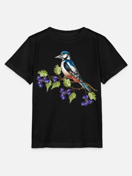 Bunter Vogel - Stanley/Stella Kinder T-Shirt MINI CREATOR - Schwarz