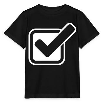 Häkchen Symbol Ankreuzen - Stanley/Stella Kinder T-Shirt MINI CREATOR  - Schwarz - Vorne - Mikhail (115cm)