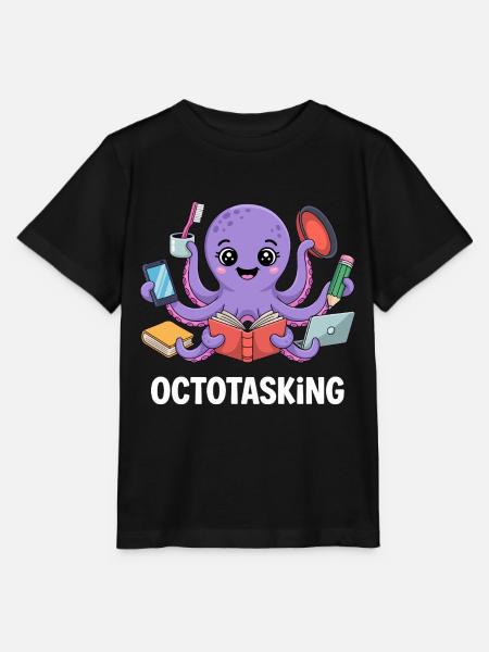 Octotasking Krake im Multitasking Modus - Stanley/Stella Kinder T-Shirt MINI CREATOR  - Schwarz