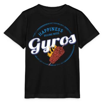 Gyros Restaurant Vintage Grèce Souvenir - T-shirt bio MINI CREATOR Stanley/Stella Enfant - noir - Devant - Mikhail (115cm)