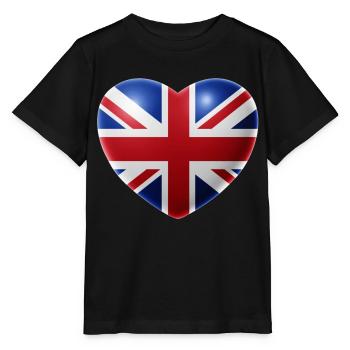 Heart (United Kingdom / Great Britain) - Stanley/Stella MINI CREATOR Kids’ T-Shirt - black - Front - Mikhail (115cm)