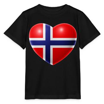 Herz (Norway / Norge) - Stanley/Stella MINI CREATOR Kids’ T-Shirt - black - Front - Mikhail (115cm)