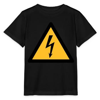 Hazard Symbol - High Voltage (2-color) - Stanley/Stella MINI CREATOR Kids’ T-Shirt - black - Front - Mikhail (115cm)