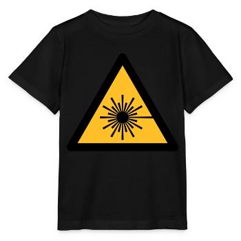 Gefahrensymbol - Laser-Licht (2-farbig) - Stanley/Stella Kinder T-Shirt MINI CREATOR  - Schwarz - Vorne - Mikhail (115cm)