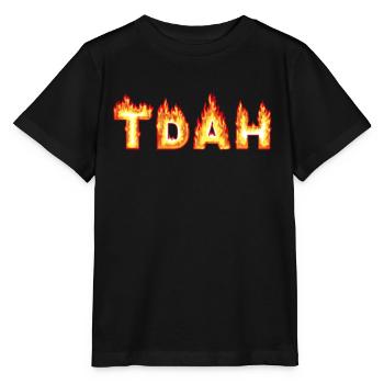 TDAH Flammes - T-shirt bio MINI CREATOR Stanley/Stella Enfant - noir - Devant - Mikhail (115cm)