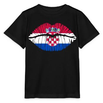 Kuss Kroatien - Stanley/Stella Kinder T-Shirt MINI CREATOR  - Schwarz - Vorne - Mikhail (115cm)