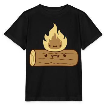Clipart bois bûche brûle - T-shirt bio MINI CREATOR Stanley/Stella Enfant - noir - Devant - Mikhail (115cm)