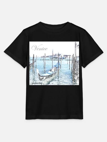 Venedig Gondel Italien - Stanley/Stella Kinder T-Shirt MINI CREATOR  - Schwarz