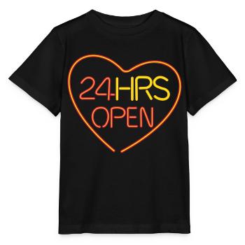 neon open heart - T-shirt bio MINI CREATOR Stanley/Stella Enfant - noir - Devant - Mikhail (115cm)