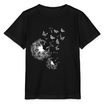Papillons de pissenlit - T-shirt bio MINI CREATOR Stanley/Stella Enfant - noir - Devant - Mikhail (115cm)