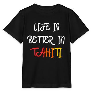 DAS LEBEN IST IN TAHITI BESSER - Stanley/Stella Kinder T-Shirt MINI CREATOR  - Schwarz - Vorne - Mikhail (115cm)