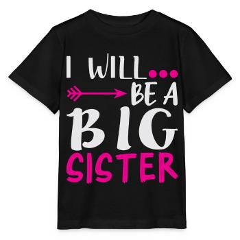 I'll cool a big sister - Stanley/Stella MINI CREATOR Kids’ T-Shirt - black - Front - Mikhail (115cm)