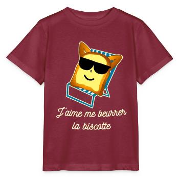 OSS 117 messages drôles - T-shirt bio MINI CREATOR Stanley/Stella Enfant - bordeaux - Devant - Kain (125cm)