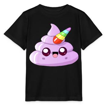 Licorne caca - T-shirt bio MINI CREATOR Stanley/Stella Enfant - noir - Devant - Mikhail (115cm)