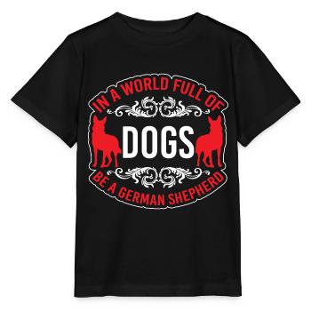 Chiens amoureux des chiens de berger allemand - T-shirt bio MINI CREATOR Stanley/Stella Enfant - noir - Devant - Mikhail (115cm)