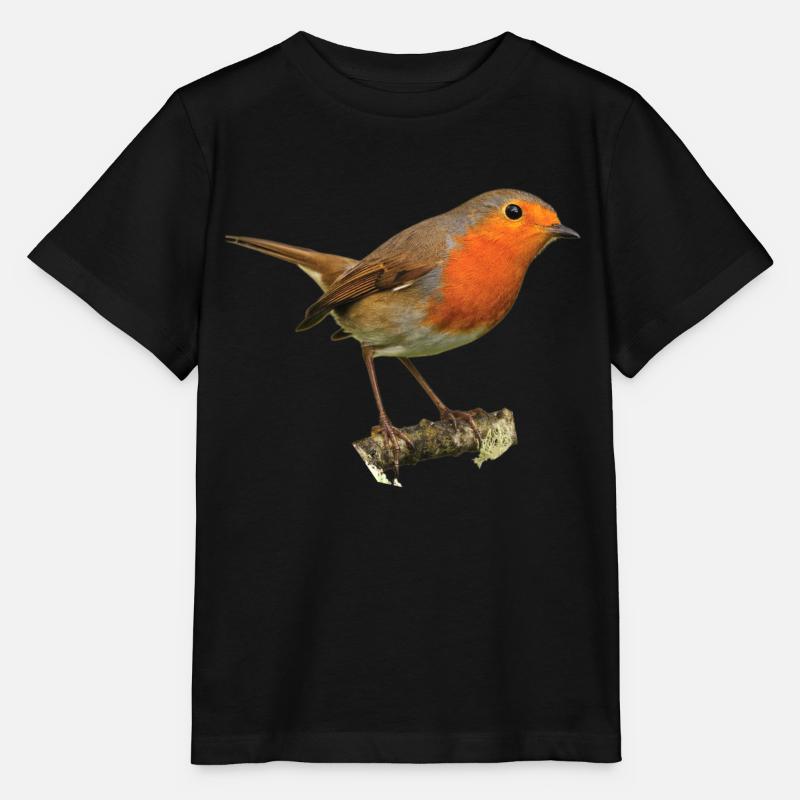 Rotkehlchen1 Robin - Stanley/Stella Kinder T-Shirt MINI CREATOR  - Schwarz