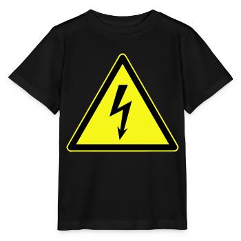Avertissement de danger électrique, danger électrique - T-shirt bio MINI CREATOR Stanley/Stella Enfant - noir - Devant - Mikhail (115cm)