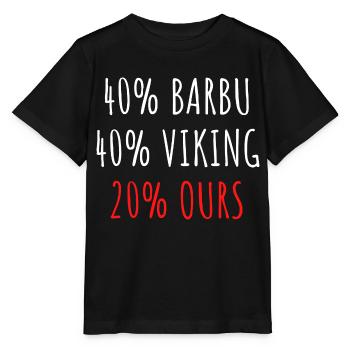 40% Barbu 40% Viking 20% Ours Homme Père Papy pépé - T-shirt bio MINI CREATOR Stanley/Stella Enfant - noir - Devant - Mikhail (115cm)